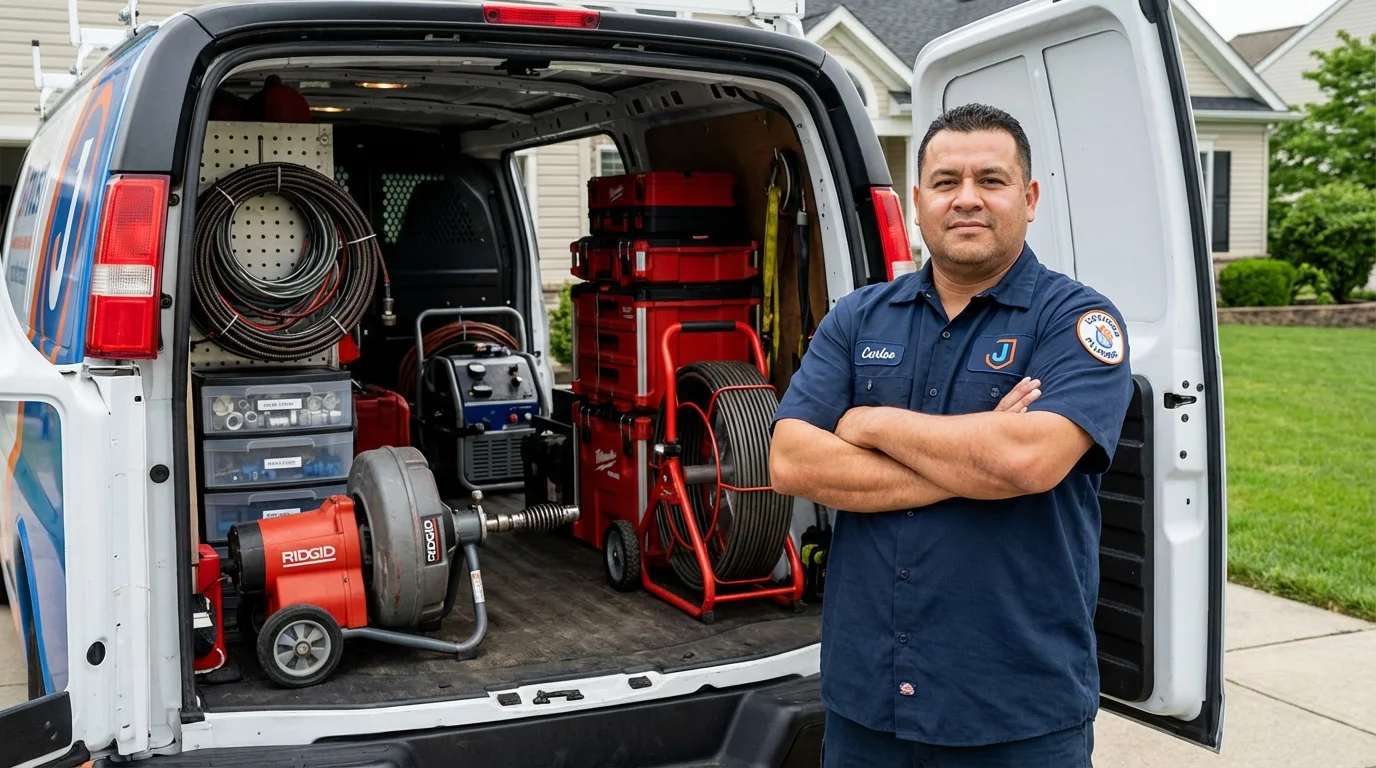 Professional drain cleaning equipment and Johns Plumbing LLC plumber in Graton