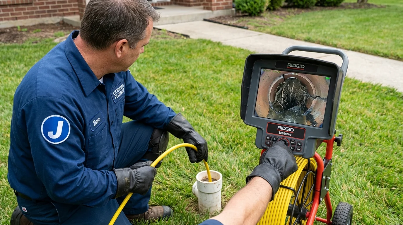Sewer camera inspection being performed by Johns Plumbing LLC in Graton
