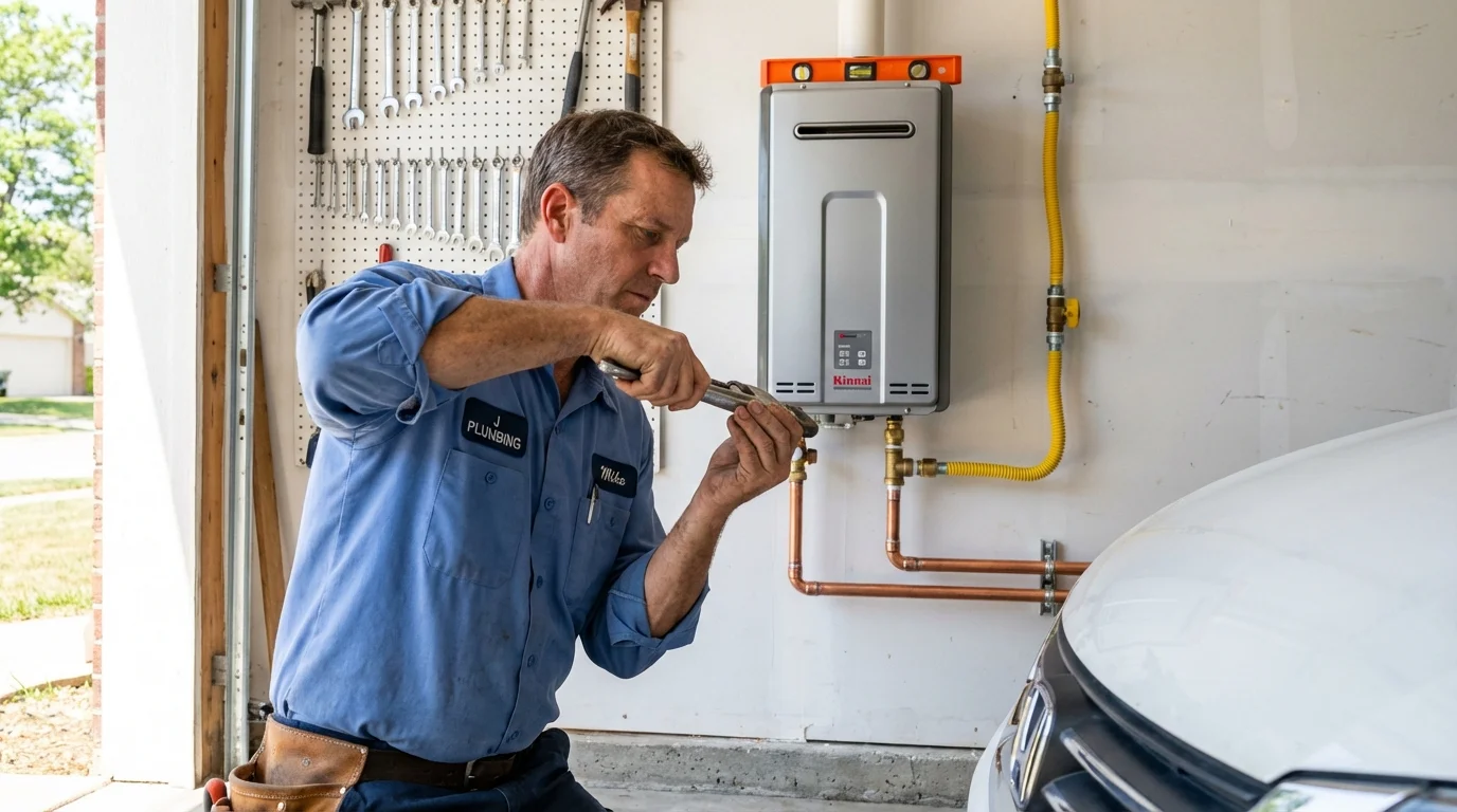 Tankless water heater installation by a Johns Plumbing LLC plumber in Graton